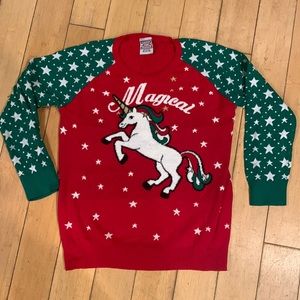 New without Tags Ugly Christmas Holiday Magical Unicorn Sweater 14-16
